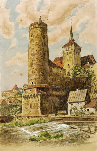 Beckert, Fritz -  -  - Mühlbastei in Bautzen