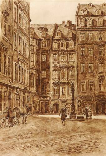 Beckert, Fritz -  -  - An der Frauenkirche. Eingang zur Rampischen Gasse