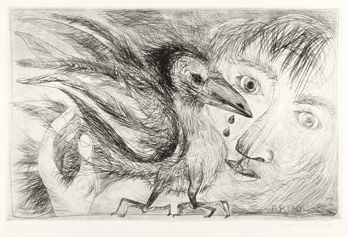 Böttcher, Agathe -  -  - Mädchen mit verletztem Vogel