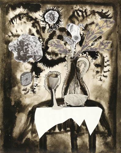 Böttcher, Agathe -  -  - Tisch mit großer Vase und Glas