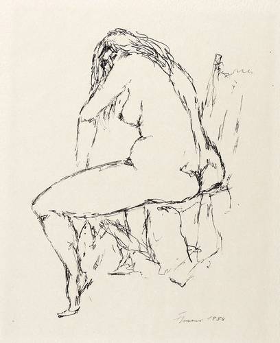 Cremer, Fritz -  -  - Sitzender Rückenakt