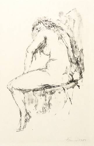 Cremer, Fritz -  -  - Sitzender Rückenakt