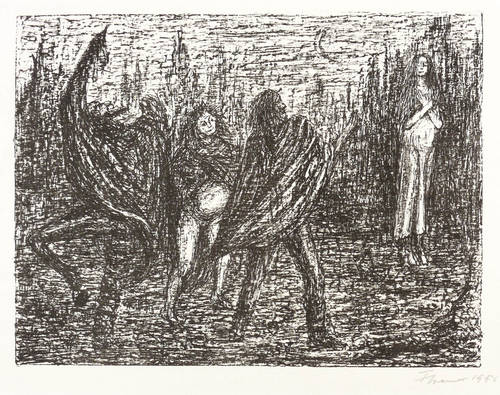 Cremer, Fritz - Walpurgisnacht - Walpurgisnacht - Faust, Mephisto, Hexe und Gretchen