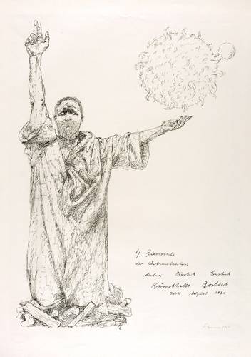 Cremer, Fritz - Ausstellungsplakat 4. Biennale der Ostseestaaten - Ausstellungsplakat 4. Biennale der Ostseestaaten - Galileo Galilei (Plakatentwurf I)