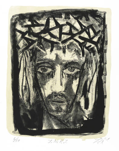 Dix, Otto -  -  - I.N.R.I. (Christuskopf von vorn)