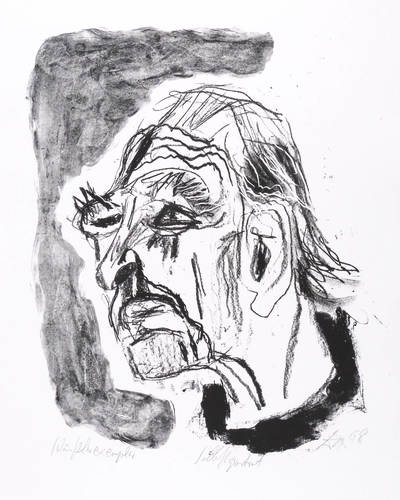 Dix, Otto -  -  - Selbstporträt (nach links mit schwarzem Kragen)