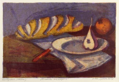 Drechsler, Klaus -  -  - Fruchtteller und Weißbrot