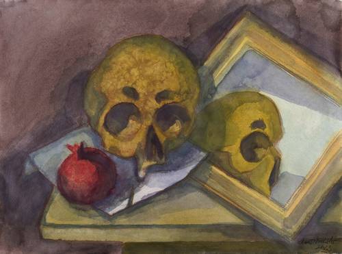 Drechsler, Klaus -  -  - Vanitasstillleben mit Spiegel II