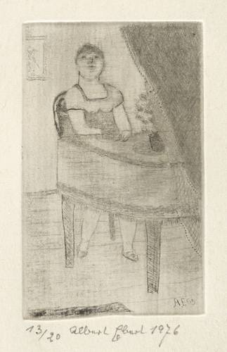 Ebert, Albert -  -  - Frau am Tisch