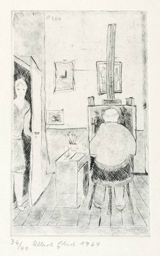 Ebert, Albert -  -  - Besuch im Atelier