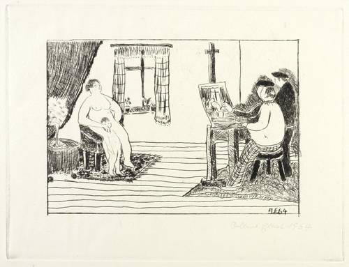 Ebert, Albert -  -  - Maler bei der Arbeit (Aktzeichnen)