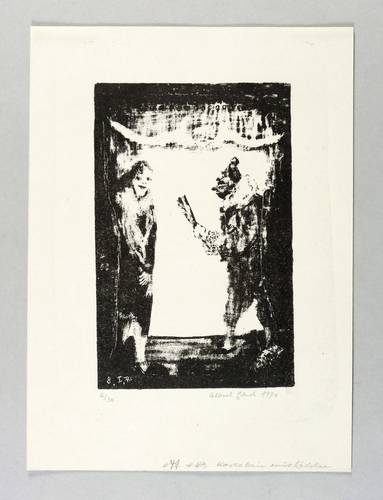 Ebert, Albert -  -  - Harlekin mit Mädchen
