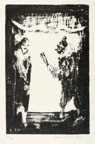 Ebert, Albert -  -  - Harlekin mit Mädchen