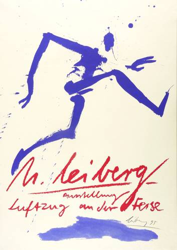 Leiberg, Helge - Ausstellungsplakat Galerie Michael Schultz Berlin - Ausstellungsplakat Galerie Michael Schultz Berlin - Luftzug an der Ferse