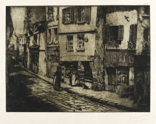 Bloos, Richard -  -  - Straßenszene Paris Montmartre