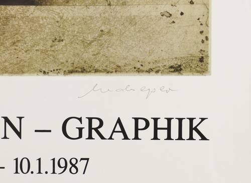 Meckseper, Friedrich - Ausstellungsplakat Galerie 2000 Berlin - Ausstellungsplakat Galerie 2000 Berlin - Stillleben mit Haus