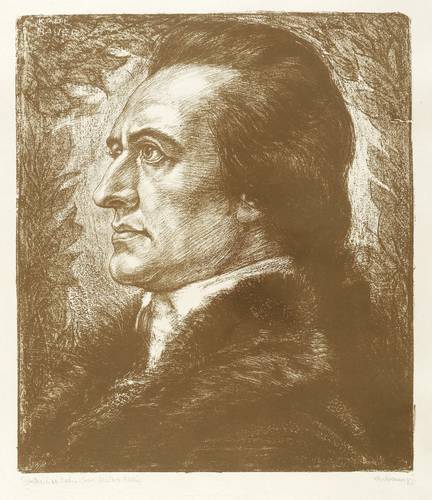 Bauer, Karl -  -  - Goethe i. 40. Jahre (nach Schadows Maske)