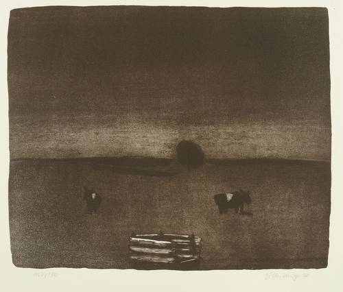 Blendinger, Günter -  -  - Feld mit Kühen