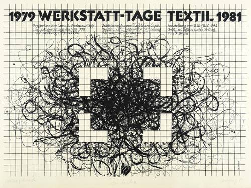 Hennig, Wolfgang - Ausstellungsplakat Museum am Theaterplatz Karl-Marx-Stadt - Ausstellungsplakat Museum am Theaterplatz Karl-Marx-Stadt - Werkstatt-Tage Textil