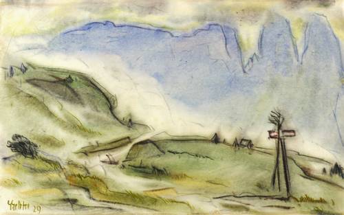 Gelbke, Georg -  -  - Aufstieg zum Schlern