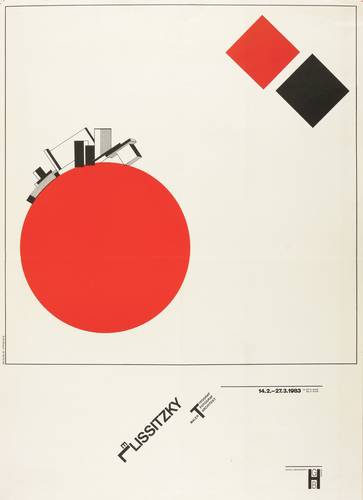 Lissitzky, El (nach) - Ausstellungsplakat Galerie der Hochschule für Grafik und Buchkunst Leipzig - Ausstellungsplakat Galerie der Hochschule für Grafik und Buchkunst Leipzig - Über zwei Quadrate (1922)