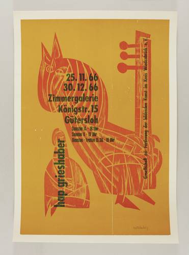 Grieshaber, HAP - Ausstellungsplakat Zimmergalerie Gütersloh - Ausstellungsplakat Zimmergalerie Gütersloh - Die Muse