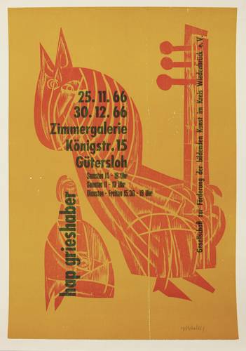 Grieshaber, HAP - Ausstellungsplakat Zimmergalerie Gütersloh - Ausstellungsplakat Zimmergalerie Gütersloh - Die Muse