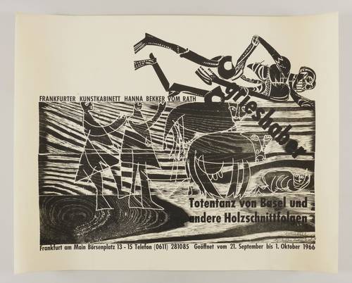 Grieshaber, HAP - Ausstellungsplakat Kunstkabinett Hanna Bekker vom Rath - Ausstellungsplakat Kunstkabinett Hanna Bekker vom Rath - Totentanz von Basel und andere Holzschnittfolgen