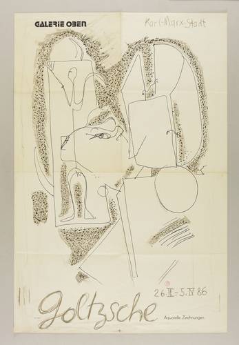 Goltzsche, Dieter - Ausstellungsplakat Galerie Oben Karl-Marx-Stadt - Ausstellungsplakat Galerie Oben Karl-Marx-Stadt - Aquarelle, Zeichnungen