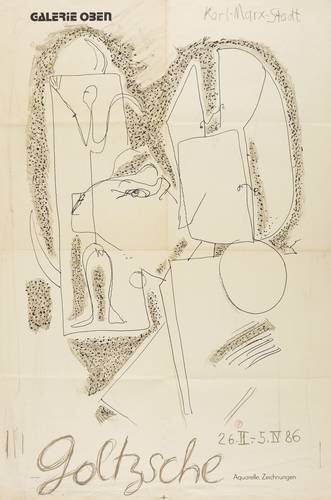 Goltzsche, Dieter - Ausstellungsplakat Galerie Oben Karl-Marx-Stadt - Ausstellungsplakat Galerie Oben Karl-Marx-Stadt - Aquarelle, Zeichnungen
