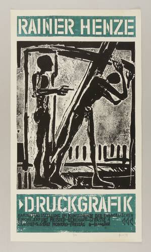 Henze, Rainer - Ausstellungsplakat Kunstdienst der Evangelischen Kirche Erfurt - Ausstellungsplakat Kunstdienst der Evangelischen Kirche Erfurt - Kreuztragung