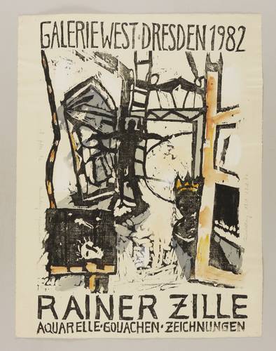 Zille, Rainer - Ausstellungsplakat Galerie West Dresden - Ausstellungsplakat Galerie West Dresden - Hinter der Bühne