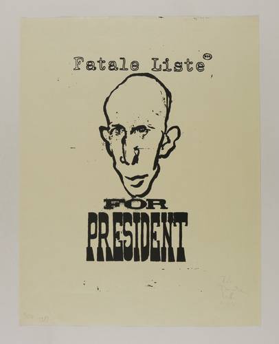 Nitsche, Frank (und andere) - Plakat Hochschule für Bildende Künste Dresden - Plakat Hochschule für Bildende Künste Dresden - Fatale Liste. (Johannes Heisig) for President