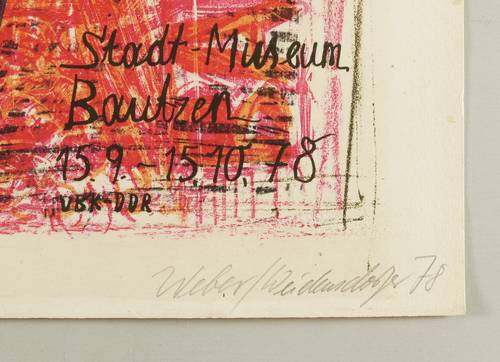 Weber, Horst & Weidensdorfer, Claus - Ausstellungsplakat Stadtmuseum Bautzen - Ausstellungsplakat Stadtmuseum Bautzen - Künstler des Bezirkes Dresden stellen aus