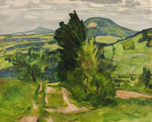 Fraaß, Erich -  -  - Aussicht auf den Pöhlberg (Erzgebirge)