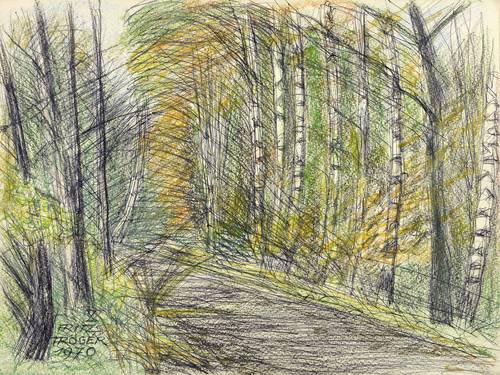 Tröger, Fritz -  -  - Waldweg mit jungen Birken