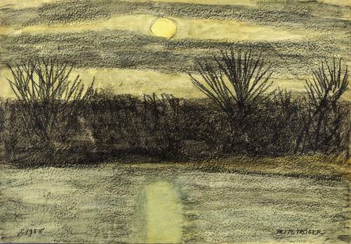 Tröger, Fritz -  -  - Mondnacht am Teich
