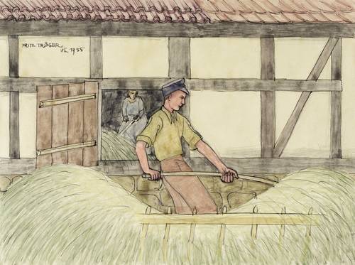 Tröger, Fritz -  -  - Bauern beim Heumachen