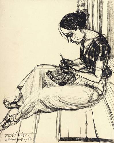 Tröger, Fritz -  -  - Strickende II