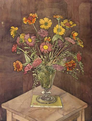 Tröger, Fritz -  -  - Blumenstrauss in Glasvase