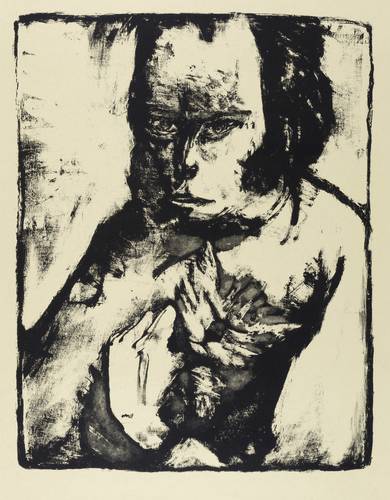 Kaus, Max -  -  - Mädchen mit Katze (Frau mit Katze)