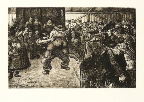 Zille, Heinrich -  -  - Ringkampf in der Schaubude