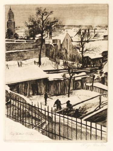 Müller, Richard -  -  - Schneelandschaft (Dächer von Meißen)