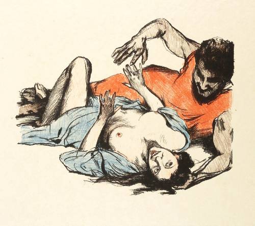 Corinth, Lovis - Das hohe Lied - Das hohe Lied - Seine Linke liegt unter meinem Haupt und seine Rechte herzet mich