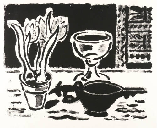 Schmidt-Rottluff, Karl -  -  - Stillleben mit Krokustopf