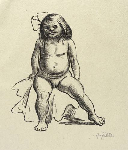 Zille, Heinrich - Komm, Karlineken, komm - Komm, Karlineken, komm - Sitzender Mädchenakt