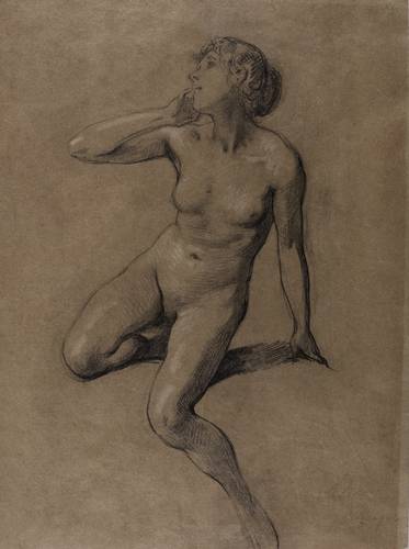 Klinger, Max (Umkreis) -  -  - Kauernder Mädchenakt