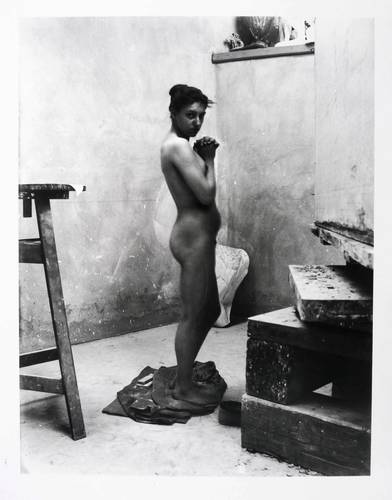 Zille, Heinrich - Aktstudien - Aktstudien - Standpose, seitlich (Rosa Meißner)