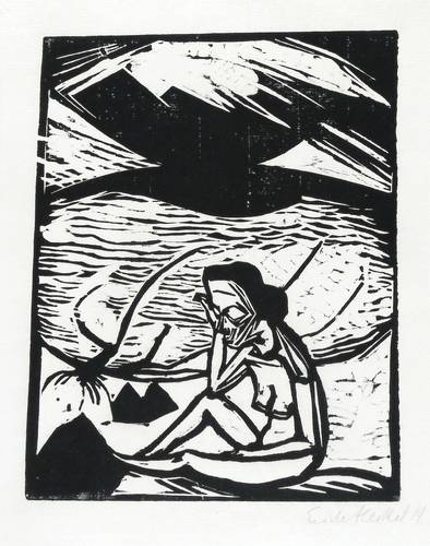 Heckel, Erich -  -  - Sitzende am Strand