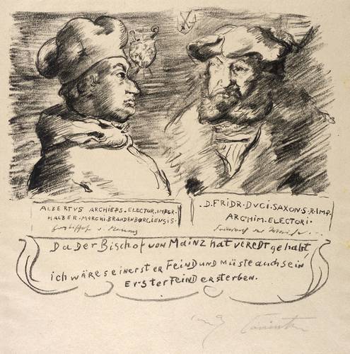 Corinth, Lovis - Götz von Berlichingen - Götz von Berlichingen - Bildnisse des Erzbischofs von Mainz und Friedrichs des Weisen